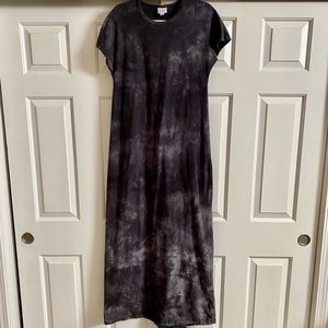 Maria maxi dress grayish/black tie dye